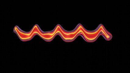 Wall Mural - seamless animation of glowing curvy and wavy line