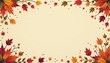 © Prasitama - A beautiful autumn border design featuring colorful maple leaves in shades of red, orange, and yellow, creating a festive seasonal frame for text or images