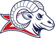 © Orpita - Aggressive ram mascot head with red and blue accents