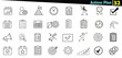 © Logo Solution - Collection of black outline icons representing business planning and strategy elements calendar