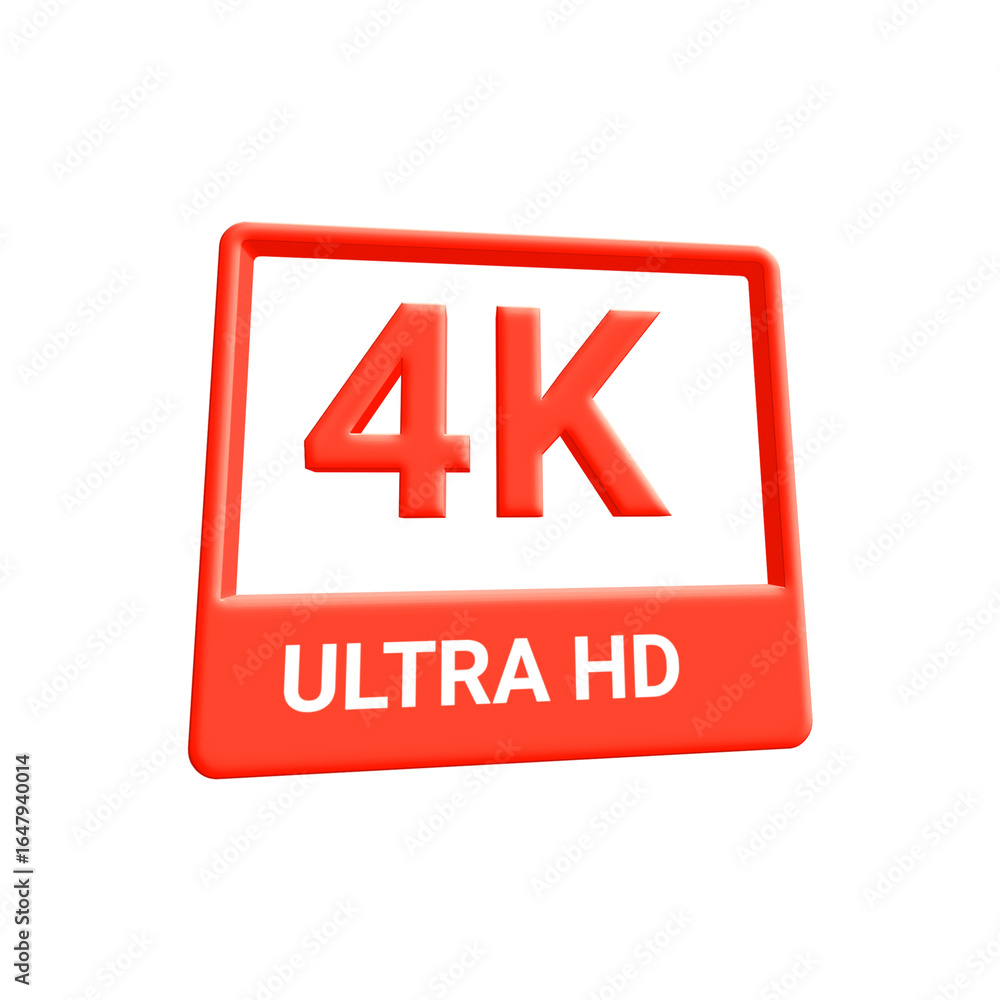 4K Ultra HD Resolution Icon for High Definition Media and Video Quality ...