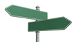 © DrexDesign - Blank green signpost pointing two directions template asset