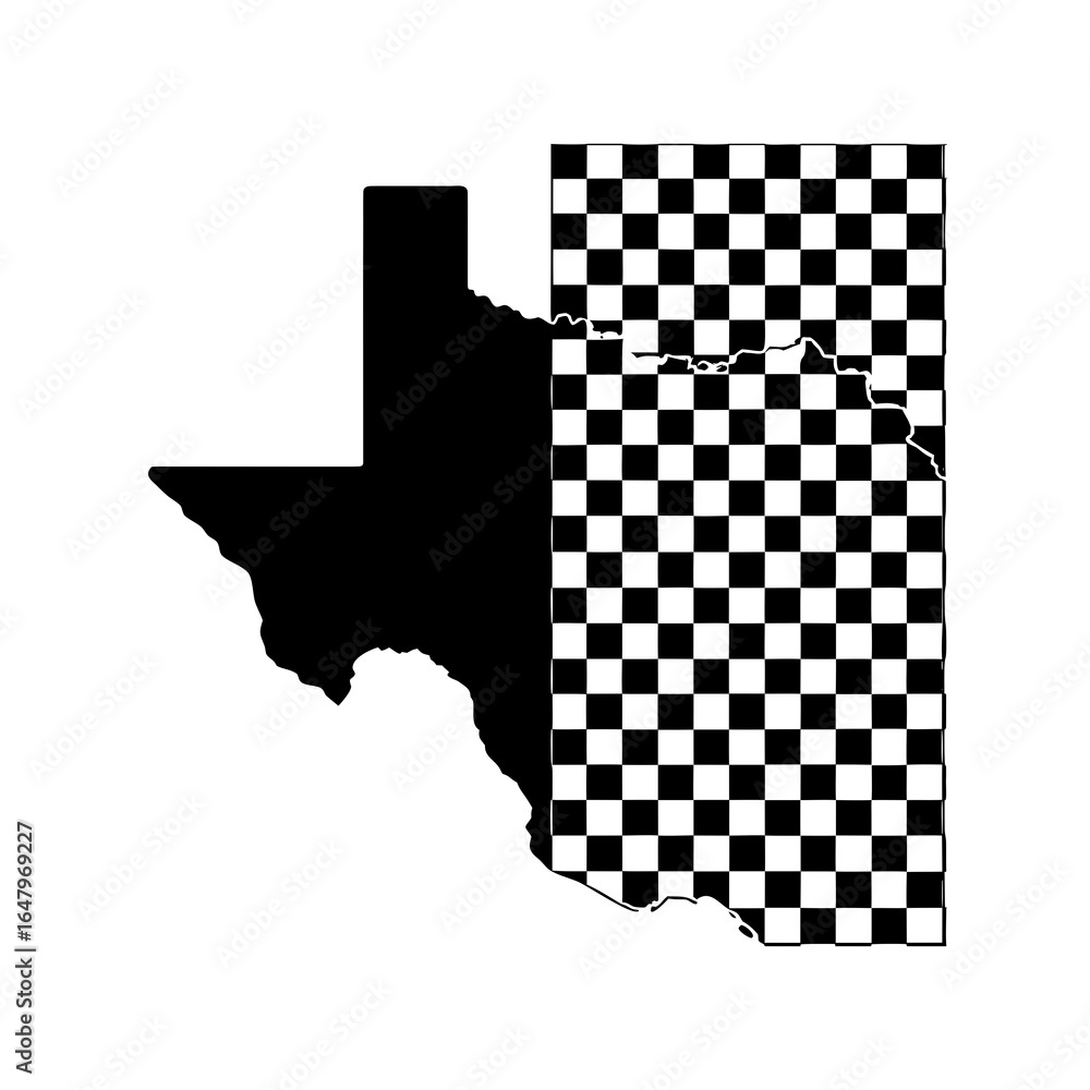 Texas Map Pattern Texas state map with checkered pattern fill outline Stock Vector ...