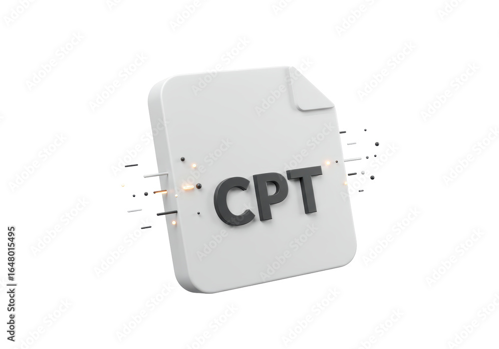 Cpt Code Vector Icon Isolated 3D Model of CPT File Icon with Floating Elements Stock ...