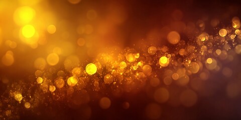Wall Mural - golden glittering bokeh lights on a bronze and brown gradient background for elegant celebrations