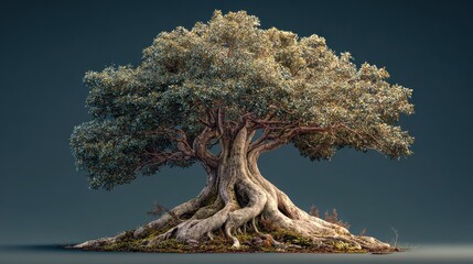 Large tree with a thick trunk and many branches
