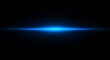 ©  Yassine DS - Intense blue laser light beam stretching horizontally across dark space with bright central glow for technology presentations and digital backgrounds