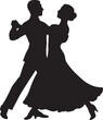 © MDJAJALALOM - Black silhouette of a couple dancing ballroom dance vector