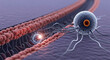 © Aksaka - Nanobot Interacting with Cellular Structure in a Microscopic Environment