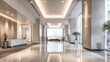 © Pixelzone - Stunning photo of blurred hotel or office building lobby blur background interior view toward reception hall modern luxury white room space with blurry corridor and building.