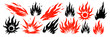 © Alina Kolyuka - Fire flame explosion shapes hand drawn doodle set