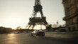 © NNS Studio - Car Racing Motion Urban Paris Eiffel Landmark Asphalt Architecture Cityscape Transportation Lifestyle Photography Tourism Viewpoint Silhouette Journey Road Modern Elegance Exploration