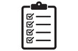 © Shamsun - Simple checklist clipboard silhouette icon minimalist vector illustration isolated on white background