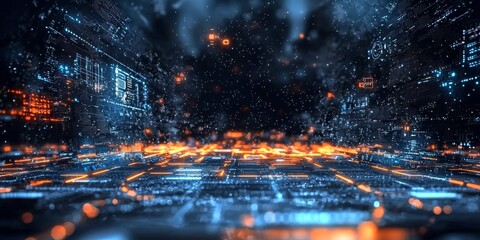 A creative depiction of data analysis and its role in digital transformation.