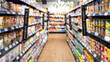 © Achmad - Defocused photo of A supermarket store aisle with a variety of products on the shelves. abstract blur of convenience store aisle, fast moving consumer goods industry urban lifestyle concept.