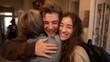 © Vangly - Exchange student embracing host family with emotion during farewell