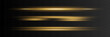 © kume111000 - Set of yellow horizontal glare. Laser beams, horizontal light rays. Glowing stripes on dark background. Glowing abstract