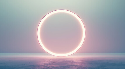 Sticker - A minimalistic circular portal set against a clean background