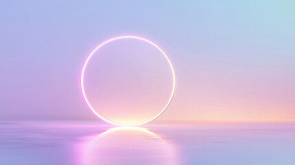 Sticker - A minimalistic circular portal set against a clean background, 