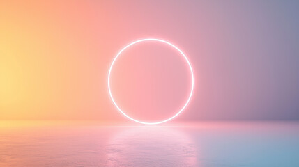 Sticker - A minimalistic circular portal set against a clean background,