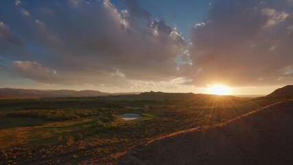Sticker - Timelapse Of Rural Scenery At Sunset