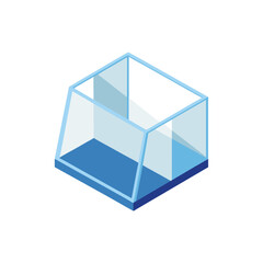 Modern glass display case offers sleek, transparent presentation for retail or exhibits