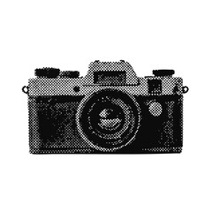 Wall Mural - Vintage camera halftone grunge vector design element