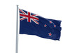 © Vooglo.com - New zealand flag waving on flagpole isolated on transparent background