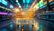 © Murtaza - Golden Shopping Cart with Colorful Motion Blur and Glowing Effect