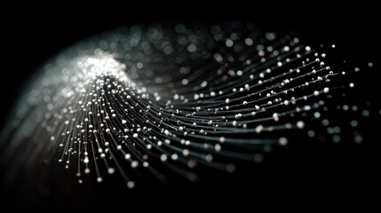 Wall Mural - a mesmerizing wave of light particles against a dark background, creating a dynamic, ethereal effect