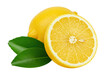 © stock.metket.com - Fresh lemon slice and whole lemon isolated on transparent background
