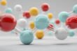 © Genorie - Molecular structure, colorful spheres, chemical bonds, abstract design, 3D rendering