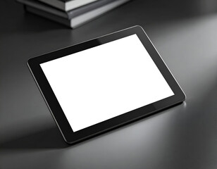 Firefly_A blank mock up of an e-ink tablet with digital notes in progress, angled from above