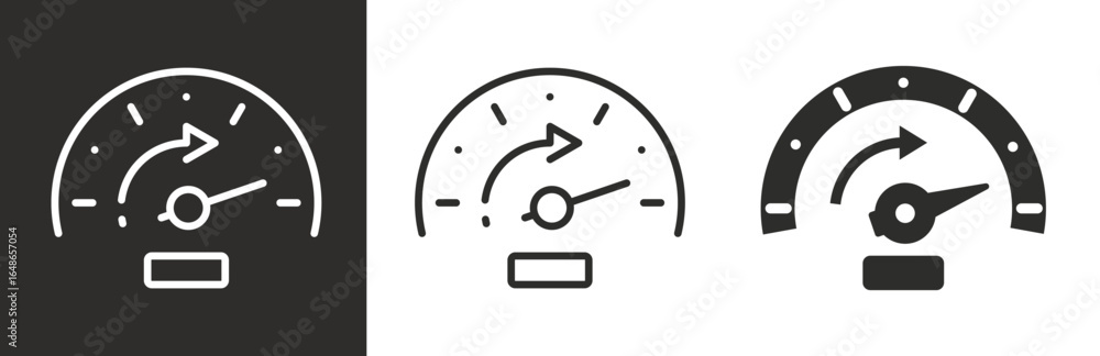 flat and linear set icons, fast odometer, accelerate icon, chronometer ...