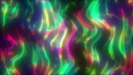 Wall Mural - Vibrant rainbow-colored abstract waves with fluid motion, creating a lively and dynamic visual experience