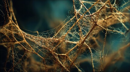Intricate String Web. Abstract Background of Tangled Threads and Knots