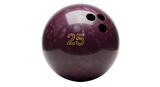 Maroon bowling ball gleams, sporting number 25 in gold. Perfect for sports branding, posters, or backgrounds.