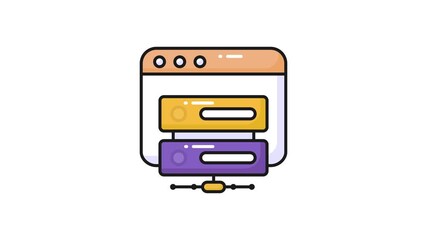 Wall Mural - Web Page with data server denoting web hosting concept vector, web server icon