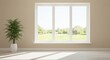 © Shafiqul Islam - Bright modern room with large window overlooking a lush green landscape
