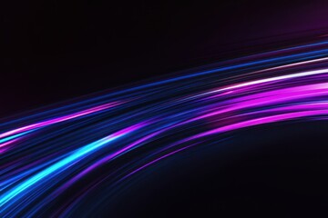 Wall Mural - neon lines moving rapidly background purple light.
