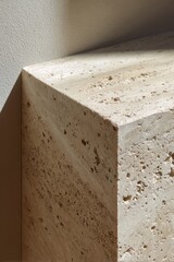 Wall Mural - Minimalist architectural stone texture in sunlit corner for modern design