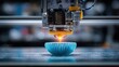 © Artsaba Family - A 3D printer is creating a blue bowl, showcasing the precision and innovation of additive manufacturing and the possibilities of rapid prototyping in modern engineering