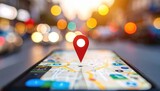 Phone with GPS technology enables users to find location, navigate city streets, and plan travel routes using mobile apps for efficient direction and destination search