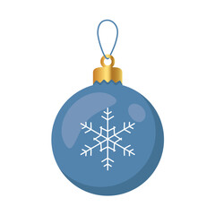 Wall Mural - simple christmas ball with snowflake isolated vector illustration