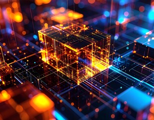 Abstract digital network cube
