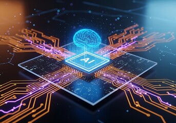 explore innovative artificial intelligence with glowing circuitry and neural network connections for
