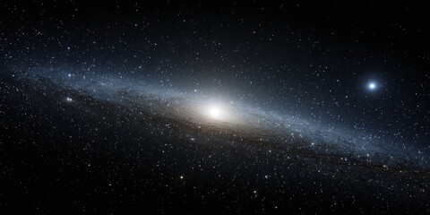 Wall Mural - Stunning Vertical Space Scene with Glowing Nebula and Distant Stars in Deep Cosmic Exploration
