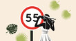 © Ivana - Fashionable Woman Silhouette Illustration Celebrating A Special Speed Limit Milestone