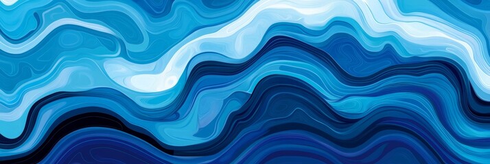 Wall Mural - dynamic swirling blue abstract vector illustration featuring movement, depth, and elegant highlights