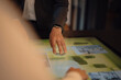 © BusinessClass by W61 - Business collaboration using touchscreen technology in modern office
